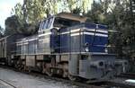 Regental Bahnbetriebs GmbH RBG Lok D 3 in Viechtach im Oktober 1990.