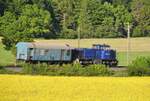 MaK 1206 ESG 8 Schwaben Sprinter mit Bauzugwagen bei Amstetten am 05.06.2010.