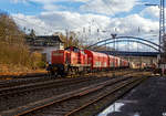 Die 294 813-1 eine remotorisierte V 90 der DB Cargo AG fährt am 04.02.2021 mit einem Coilzug vom Rbf Kreuztal in Richtung Kreuztal-Ferndorf.