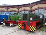 Vorn: N 4 VEB Babelsberg Baujahr 1955 Werklok 8; links dahinter: K� CDL 28 Sch�ma Baujahr 1956 beim 5.Dampfloktreffen im Bw Dresden Altstadt am 17.04.2015.