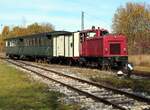 Der Halloweenzug in Amstetten mit D 8 von Orenstein & Koppel Baujahr 1957 Fabrik Nr 25 691 am 31.10.2021.