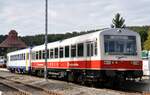 SAB 95 80 0 626 04-1 D-SAB und VS 250 der Schwäbischen Albbahn (SAB) in Münsingen am 17.09.2016.