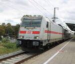 146 564 mit IC 2238(Leipzig-Warnem�nde)bei der Durchfahrt im S-Bahnhaltepunkt Rostock-Holbeinplatz.18.09.2026
