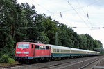 111 048-5 mit dem IC  Hanseat  am 20.07.2012 in Sprötze.