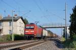 101 083-4 mit gemischten Gterzug in Vietznitz Richtung Friesack(Mark) unterwegs. 16.07.2011