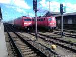 101 136 & 115 198 im Bahnhof Stralsund Hbf am 10.6.13 