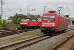 während 120 201 mit RE 4306(Rostock-Hamburg) Rostock Hbf verlassen konnte musste 101 041 noch bisschen warten.27.08.2016