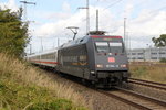 101 004-0 mit IC 2239(Warnemnde-Leipzig Hbf)bei der Ausfahrt im Rostocker Hbf.30.09.2016