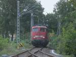 Bis zum Prellbock am Streckenende in Binz fuhr 115 448 am 27.August 2011.