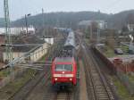 Auch im Fahrplan 2014/15 ist die durchgehende IC-Verbindung Binz-Stuttgart geblieben.Am 17.Dezember 2014 kam 120 130-0 von Binz in den Bahnhof Bergen/Rügen gefahren.