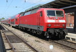 120 204-3 mit RE4309(Hamburg-Rostock)kurz nach der Ankunft im Rostocker Hbf.10.06.2016