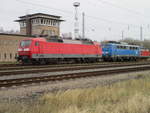 120 205 und die PRESS 140 008,am 31.Januar 2020,im Rostocker Seehafen.