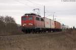 139 285-1 EGP - Eisenbahngesellschaft Potsdam mbH mit einem Containerzug nach Hamburg über Salzwedel unterwegs in Stendal(Wahrburg). Netten Gruß an den Tf! 08.02.2014