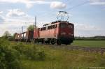 BR 139/342454/139-285-1-egp---eisenbahngesellschaft-potsdam 139 285-1 EGP - Eisenbahngesellschaft Potsdam mbH mit einem Containerzug aus Richtung Salzwedel kommend in Stendal. 16.05.2014
