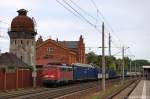 140 861-6 mit einem Containerzug in Rathenow und fuhr in Richtung Stendal weiter. 02.07.2012