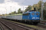 140 046-0 mit Wasserglas-Leerzug von Rostock-Bramow nach Wurzen kurz vor der Ausfahrt in Rostock-Bramow.25.09.2020