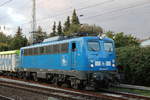 140 046-0 mit Wasserglas-Leerzug von Rostock-Bramow nach Wurzen bei der Ausfahrt in Rostock-Bramow.25.09.2020