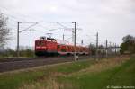 112 115 mit dem RE2  ODEG  (RE 37371) von Cottbus nach Wismar in Vietznitz. 01.05.2013