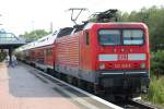 143 349-9 mit S-Bahn im Bahnhof Lichtenhagen am 06.08.10