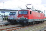 146 572 und 143 344-0 am 12.09.2026 in Warnem�nde.