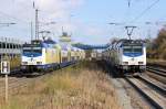 Am 05.11.2013 hatte ich das Glück, im Bahnhof Tostedt, ME 146-07 und ME 146-08 gemeinsam aufs Bild zu bekommen.
