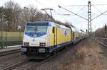 ME 146-11 verlässt den Lauenbrücker Bahnhof und macht sich auf den Weg nach Hamburg.