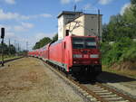 BR 146/860369/146-273-schob-den-re-rostock-hagenow 146 273 schob den RE Rostock-Hagenow Land,am 31.August 2024,aus dem Bahnhof Bad Kleinen.