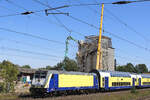 146 516 kommt aus Hamburg u. wird gleich  Halt  machen. Die Abrissarbeiten des alten Getreidesilos gehen voran. Tostedt, den 14.08.2026.