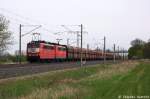 151 134-4 & 151 029-6 DB Schenker Rail Deutschland AG mit dem GM 60226 von Ziltendorf EK nach Hansaport in Vietznitz. 03.05.2013