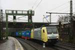 ITL 152 196 mit COntainerzug am 19.12.2014 in Hamburg-Harburg auf dem Weg nach Hamburg-Waltershof