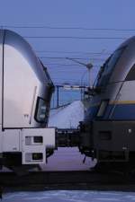 Railpool / evb Logistik Mittelweserbahn und 193 802 und evb Logistik Mittelweserbahn  182 912 am 12.03.2013 in Waltershof Abgestellt.