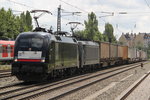 ES 64 U2-035+ES 64 F4-010 bei der Durchfahrt in München-Heimeranplatz.24.07.2016