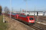 182 012 mit RE 4309(Hamburg-Rostock)kurz vor Rostock Hbf.27.01.2017