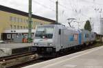 185 676-4 Railpool im Dienst fr die EVB - Eisenbahnen and Verkehrsbetriebe Elbe-Weser GmbH mit einem Containerzug.