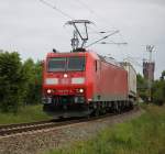 185 173-2  mit KT 42147 von Rostock-Seehafen nach Verona Q.E bei der Durchfahrt in der Güterumgehung Rostock Hbf.01.06.2014 