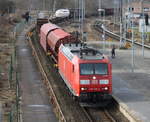 185 068-4 mit Übergabe von Seddin nach Rostock-Seehafen bei der Durchfahrt im Haltepunkt Rostock-Kassebohm.04.03.2017