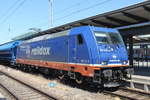 185 419-9 mit Dünger-Leerzug von Rostock-Bramow nach Poppendorf kurz vor der Ausfahrt im Rostocker Hbf.14.06.2019