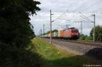 189 009-4 mit Containerzug in Vietznitz in Richtung Paulinenaue unterwegs. 24.06.2011