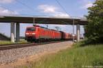 189 002-9 & 189 059-9 DB Schenker Rail Deutschland AG mit einem Falns Ganzzug bei Nennhausen und fuhren in Richtung Rathenow weiter. 08.06.2013