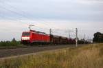 BR 189/290468/189-089-6-db-schenker-rail-deutschland 189 089-6 DB Schenker Rail Deutschland AG mit einem Facns Ganzzug in Vietznitz und fuhr in Richtung Wittenberge weiter. 29.08.2013