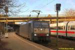 27/01/2015:  MRCE ES64 F4-453 mit KLV-Zug in Hamburg-Harburg auf dem Weg nach Süden