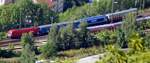 Messzug bestehend aus ÖBB 1116 231-0 und Voith 870 C auf der Geislinger Steige am 26.08.2007.