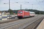 101 012-3 mit der Rückführung eines reparierten IC-Wagens in Amstetten am 17.09.2011.