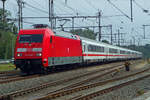 IC-Berlijn mit 101 008 treft am 5 Augustus 2019 in Bad Bentheim ein.