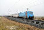 101 016-4 mit Werbung für UNICEF in Neu-Ulm Pfuhl am 03.03.2012.
