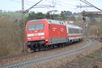101 103-0 mit IC in Ulm bei der Bundesfestung am 13.04.2008.