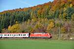 101 108-9 mit ÖBB EC Mozart bei Amstetten am 19.10.2012.