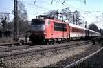 103 121-0 mit IC in Ulm am 02.03.1987.