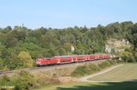 111 017-0 zieht ein RE aus München - Nürnberg aus den Esslinger Tunnel herraus.