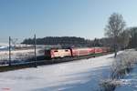 111 227-5 als RE 4852 München - Nürnberg über Regensburg bei Sinsgrün.